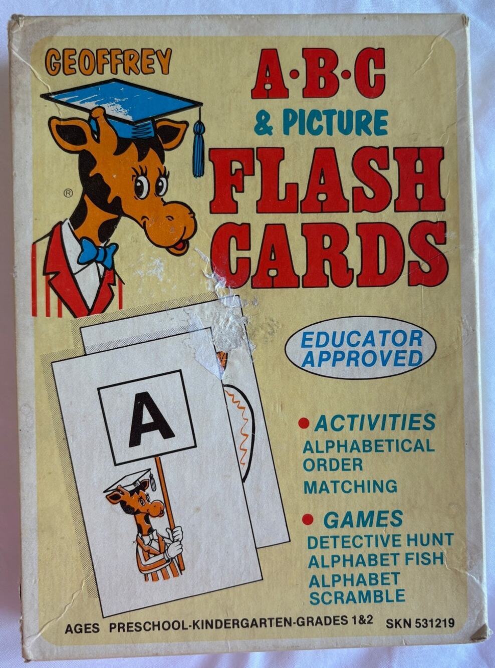 Vintage Toys R Us Geoffrey ABC Picture Flash Cards Children Learning